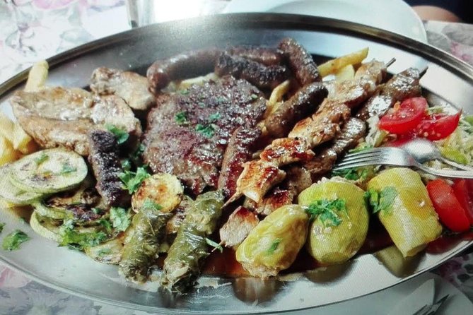 Mostar gastro and historical treasures - Food you actually get to eat: pie, lunch mix, dinner mix, and Bosnian coffee