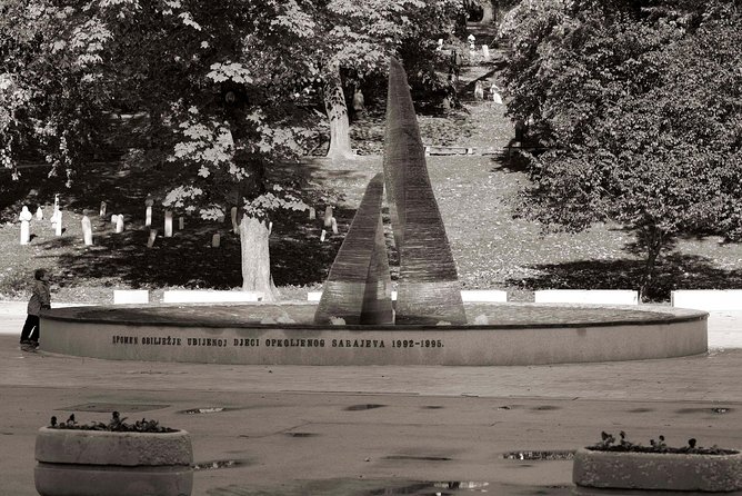 SARAJEVO CONCEPTUAL ART TOUR (galleries, art and arhitecture) - Ferhadija pedestrian street and the Sarajevo Roses concrete scar