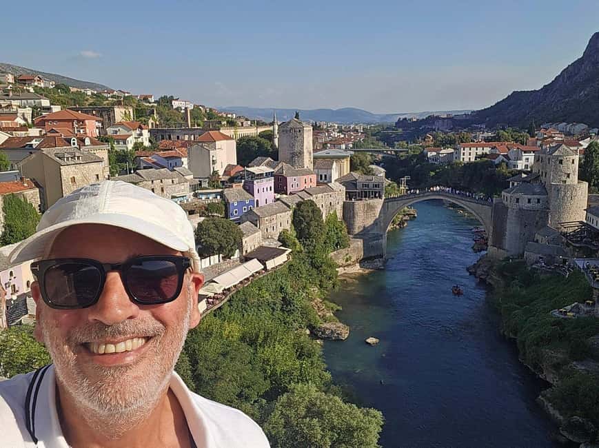 Sarajevo: Mostar, Konjic, Počitelj, Sufi House, & Waterfalls - Mostar Old Bridge and Old Town, with a guided rhythm