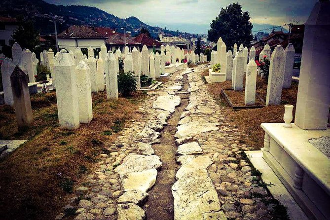 SARAJEVO SIEGE TIMES '92-'95 / Sarajevo Roses & Tunnel of Hope / - Jewish Cemetery: sniper positions and the role of sightlines