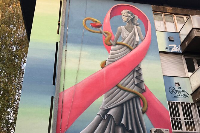 SARAJEVO STREET ART TOUR (art, history & mystery) - sARTajevo! - Stop 2: Papagajka (Perrot), early festival energy, and street-art buildings